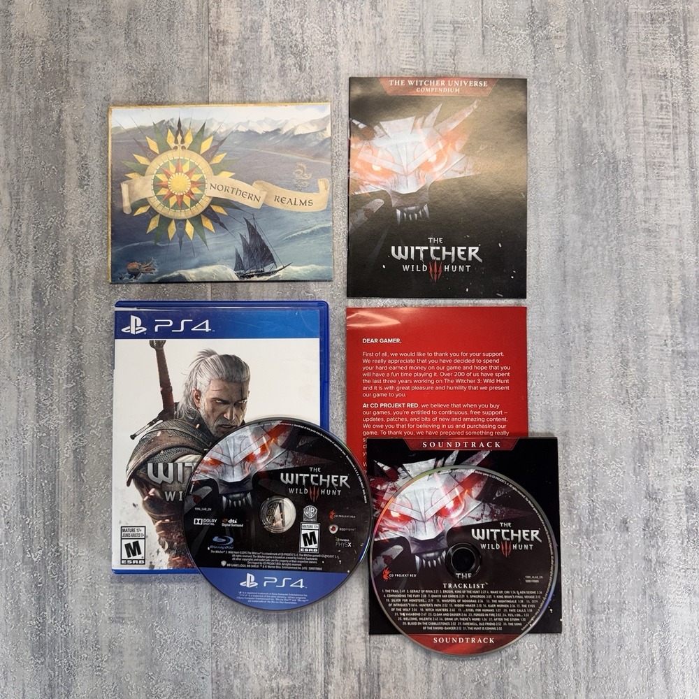 The Witcher 3 Wild Hunt PS4 (Sony PlayStation 4, 2016) TESTED MAP INCLUDED